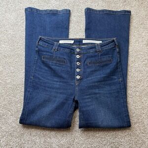 Pilcro High-Rise Trouser Bootcut Jeans Womens 31 Medium Wash Blue Button Fly